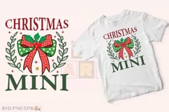 Coqutte Bow SVG Christmas Mini PNG T Shirt Design Product Image 2