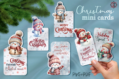 Christmas mini cards with snowmen Product Image 1