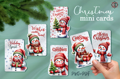 Christmas mini cards with snowmen_2 Product Image 1