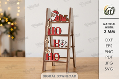 Christmas Mini Ladder Laser Cut. Christmas Stand Decor SVG Product Image 1