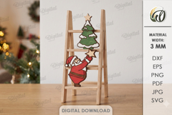 Christmas Mini Ladder Laser Cut. Christmas Stand Decor SVG Product Image 1