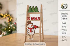 Christmas Mini Ladder Laser Cut. Christmas Stand Decor SVG Product Image 1