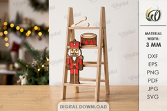 Christmas Mini Ladder Laser Cut. Christmas Stand Decor SVG Product Image 1