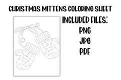 Christmas Mittens Coloring Sheet for Kids Product Image 1