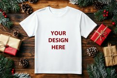 Christmas tshirt mock up, Christmas white shirt Product Image 1