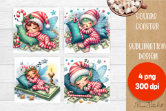 Sarcastic Coaster Design. Christmas money square Coaster Product Image 1