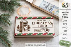 Christmas Money Gift Box Laser Cut. Money Holder SVG Product Image 1
