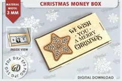 Christmas Money Box Laser Cut Design. Christmas Gift SVG Product Image 1