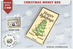 Christmas Money Box Laser Cut Design. Christmas Gift SVG Product Image 1