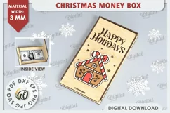 Christmas Money Box Laser Cut Design. Christmas Gift SVG Product Image 1