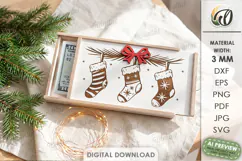 Christmas Money Gift Box Laser Cut. Money Holder SVG Product Image 1