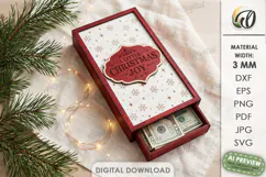 Christmas Money Gift Box Laser Cut. Money Holder SVG Product Image 1