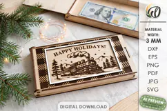 Christmas Money Gift Box Laser Cut. Money Holder SVG Product Image 1