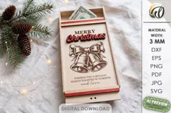 Christmas Money Gift Box Laser Cut. Money Holder SVG Product Image 1
