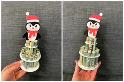 Christmas Money Cake Penguin Papercut  DIY Money Holder