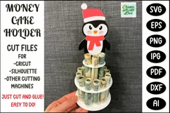 Christmas Money Cake Penguin Papercut  DIY Money Holder