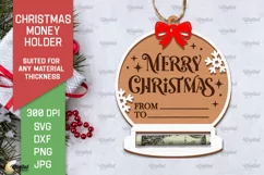 Christmas Money Card Laser Cut. Xmas Money Holder SVG Design Product Image 1