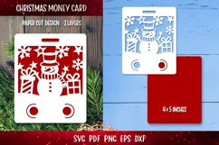 Christmas Money Holder Card SVG | Snowman Money Holder SVG Product Image 2