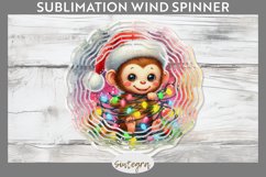 Christmas Monkey v1 Entangled in Lights Wind Spinner Sublima Product Image 1