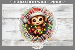 Christmas Monkey v3 Entangled in Lights Wind Spinner Sublima Product Image 1