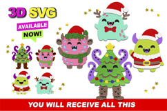 christmas monsters 3D SVG Product Image 1