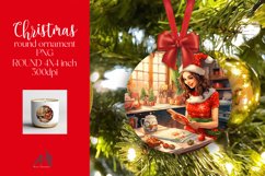 Christmas Round Ornament Sublimation PNG Product Image 1