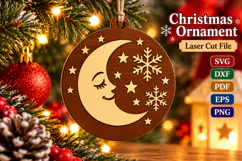 Christmas Santa Ornament SVG File, Laser Cut Glowforge Product Image 1