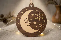 Christmas Santa Ornament SVG File, Laser Cut Glowforge Product Image 2