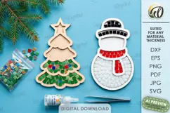Christmas Mosaic Base Laser Cut. Mosaic Ornament SVG Product Image 1