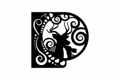 Papercut Christmas Deer Mother and Baby Card Cover Template Product Image 2