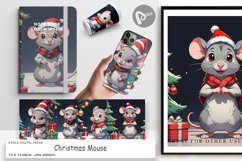 Digital Paper Cartoon Christmas Mouse Product Image 1