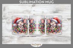 Christmas Mouse v1 Entangled in Lights Mug Wrap Sublimation Product Image 1