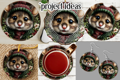 Christmas Wind Spinner, Christmas Mouse Round Image, r4 Product Image 3