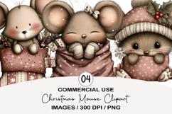 Christmas Mouse Clipart Sublimation Product Image 1