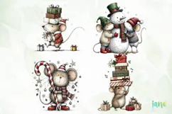Christmas Mouse Clipart Product Image 1