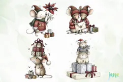 Christmas Mouse Clipart Product Image 1