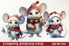 Christmas Mouse in Santa Hats Clipart Sublimation Product Image 1