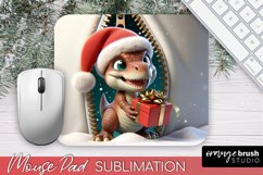 Christmas Mouse Pad Sublimation 3D Dinosaur Design