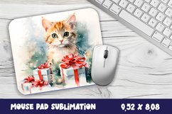 Christmas mouse pad kitten/village sublimation Product Image 1