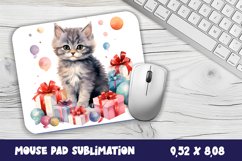 Christmas mouse pad kitten/village sublimation Product Image 1