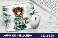 Christmas Girl Mouse Pad Design, Christmas Sublimation PNG Product Image 1