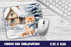 Christmas mouse pad kitten/village sublimation Product Image 1