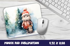 Christmas mouse pad santa kitten/village sublimation Product Image 1