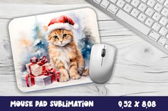 Christmas mouse pad santa kitten/village sublimation Product Image 1
