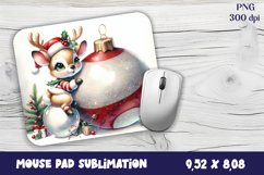 Cute deer Mouse Pad. Winter deer Mouse Pad Sublimation Product Image 1