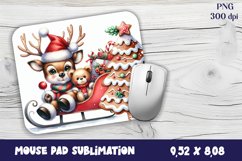 Cute deer Mouse Pad. Winter deer Mouse Pad Sublimation Product Image 1
