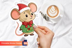 Christmas Mouse Sticker, Christmas Mouse Decor Product Image 1