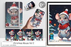 Digital Paper Cartoon Christmas Mouse Product Image 1
