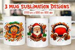 Funny Christmas Mug Wraps | Santa &amp; Gingerbread Sublimation Product Image 1