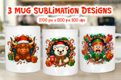 Funny Christmas Mug Wraps | 3D Holiday Sublimation PNG Product Image 1